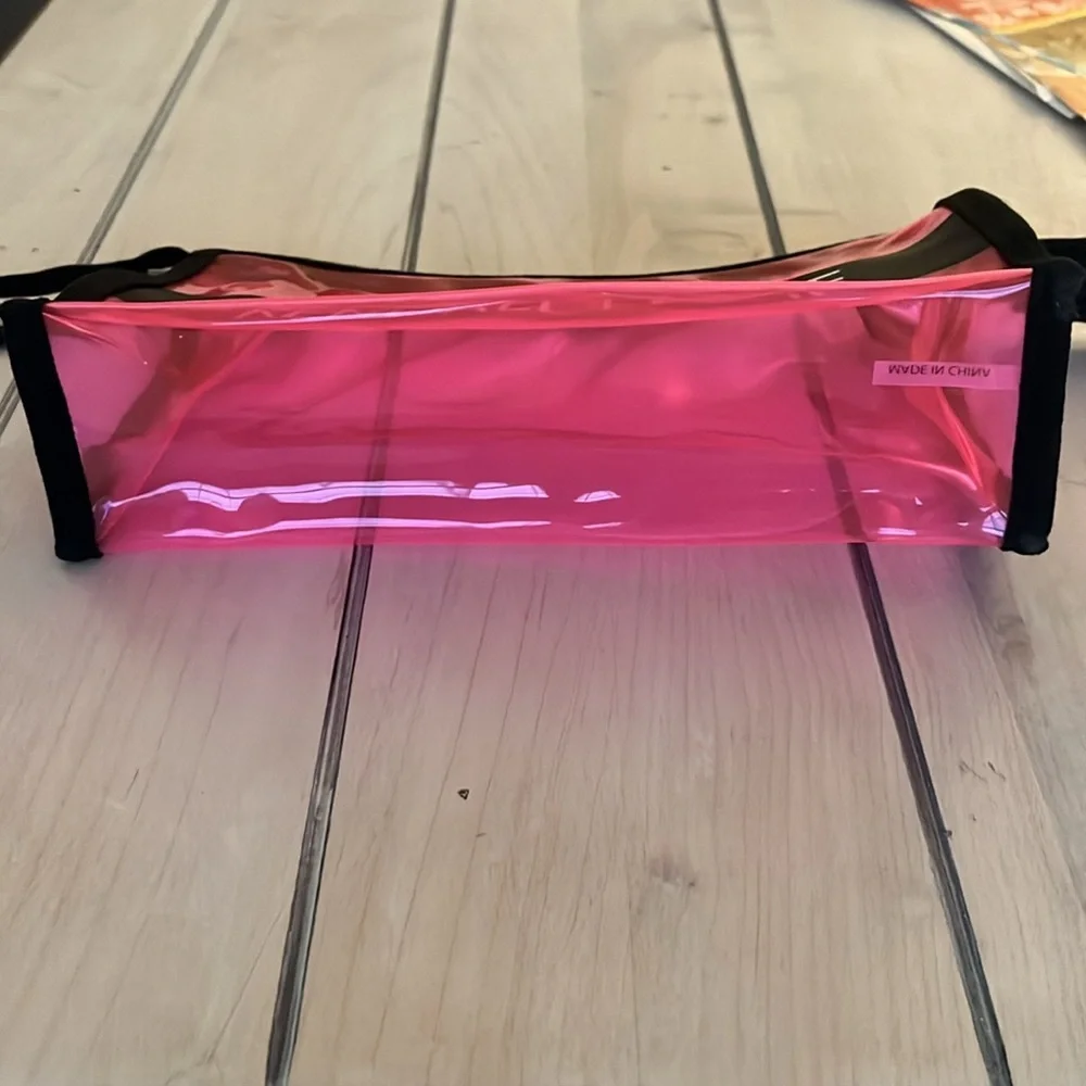 NWOT Kendall & Kyle Translucent Pink Cosmetic Bag